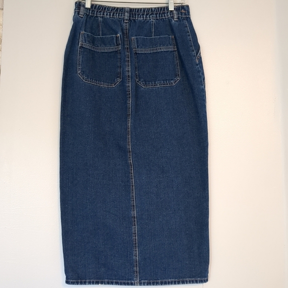 NWOT Ardene Denim Skirt Women's Medium Blue Cotton Front Slit Long - Picture 4 of 8